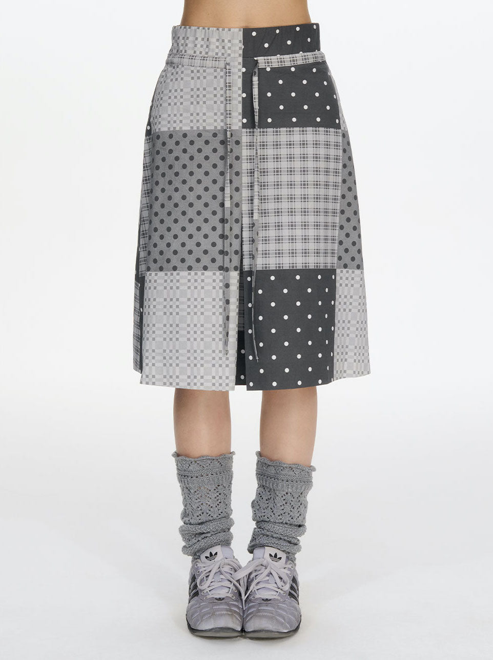 Polka Dot Plaid Print Skirt NEC0209