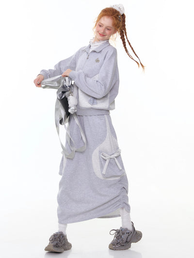 Bow Sports Style Sweatshirt Jacket ZIZ0303