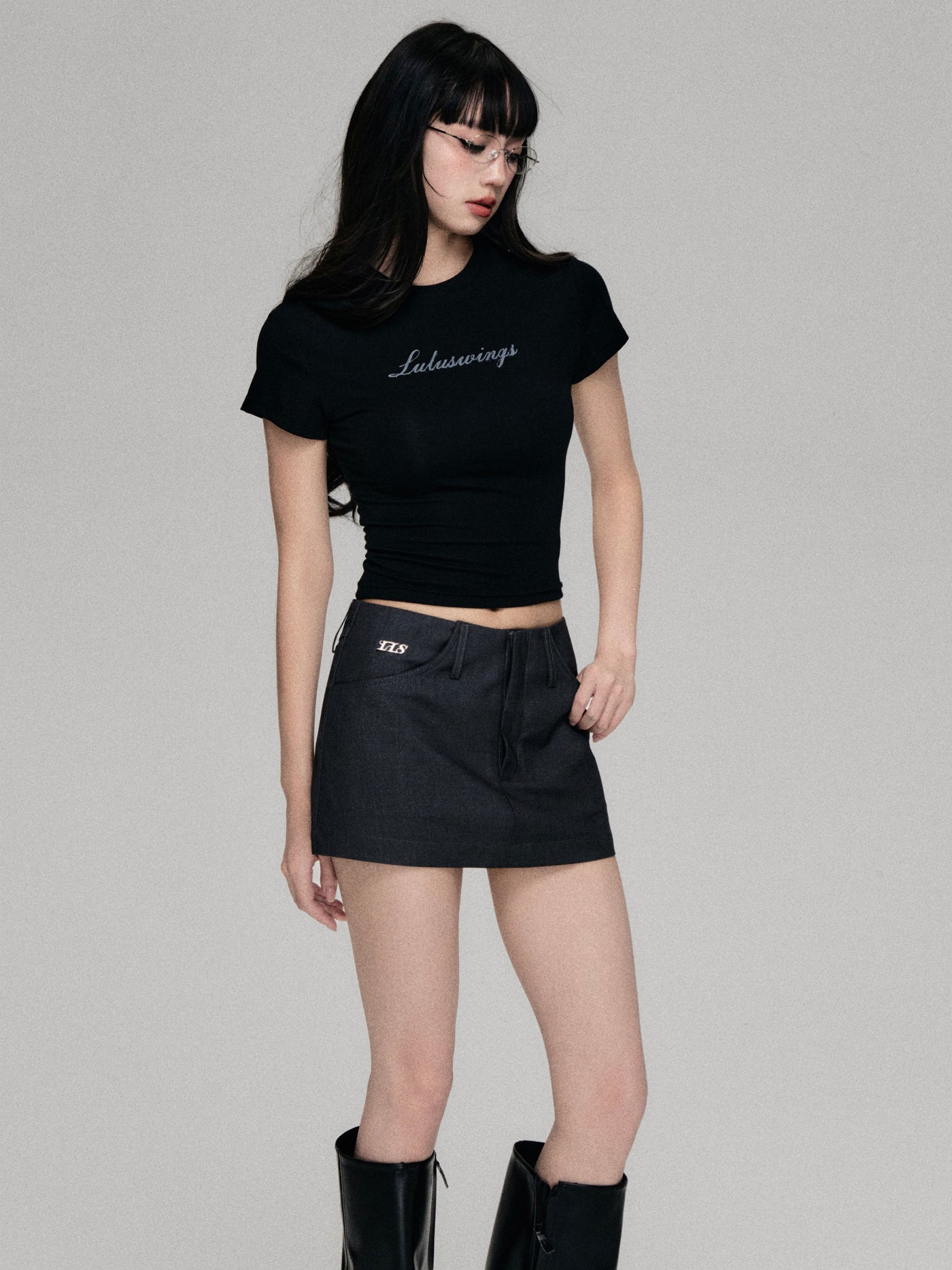 Logo Letter Print Round Neck Short-sleeved T-shirt LUL0066