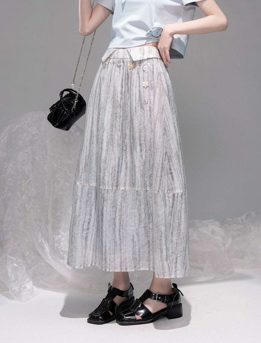 Gray Tone Gradient Skirt COT0325