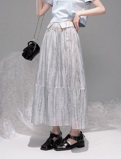 Gray Tone Gradient Skirt COT0325