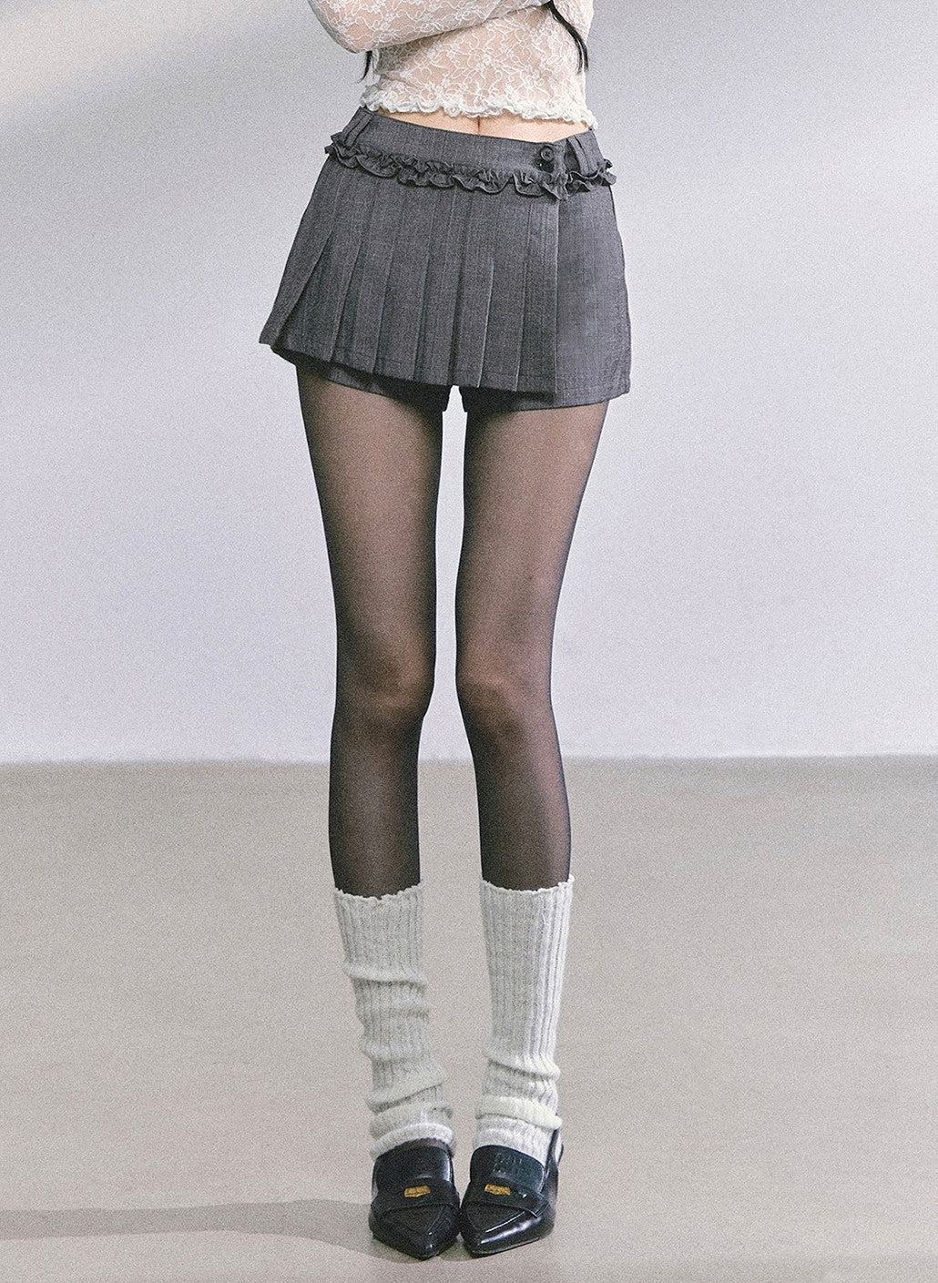 French Suit Jacket/Pleated Skirt/Lace Top DIA0601