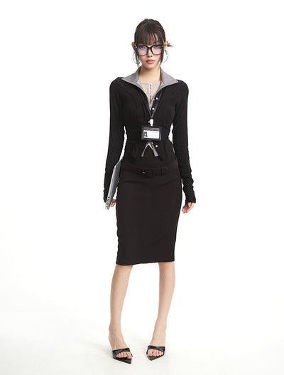 Fake Two-piece Slim Long-sleeved T-shirt UNC0292