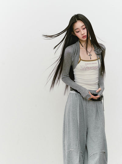 Flower Slim Fit Long-sleeved Cardigan VIA0334