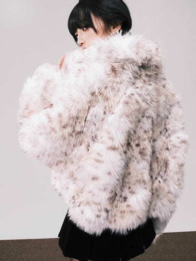 White Lazy Super Thick Fur Short Coat LUL0106