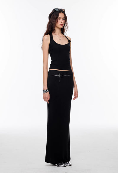 Cross Irregular Long Skirt 4MU0131