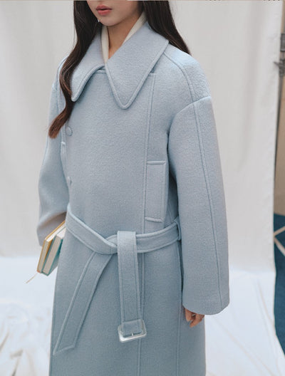 Elegant Mid-Length Wool Belt Coat LAL0244
