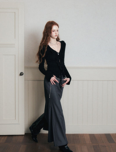 Back Slit Long Fishtail Skirt LUL0178