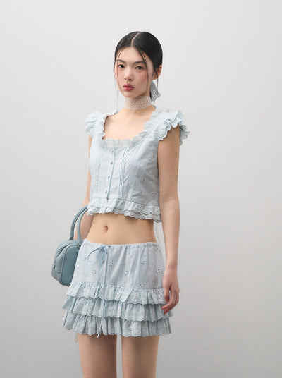 Flying Sleeves Top/Lace Cake Skirt LAL0171
