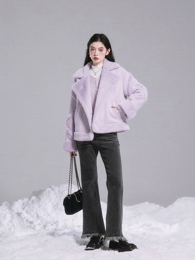 StellaLou Purple Fur Coat/Skirt COT0183