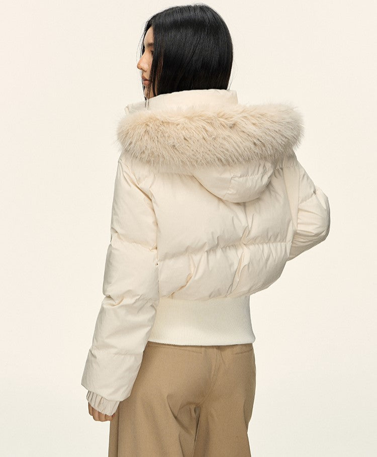 Fur Collar Hooded Short Down Jacket ANA0092