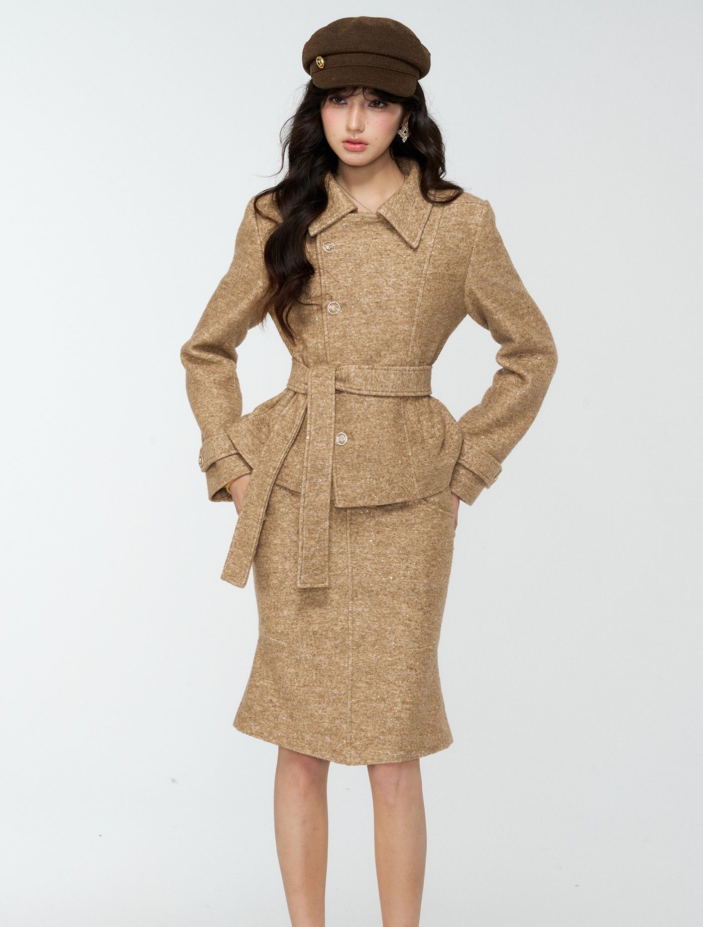 Sequined Jacket/Short Skirt/Midi Skirt 4MU0181