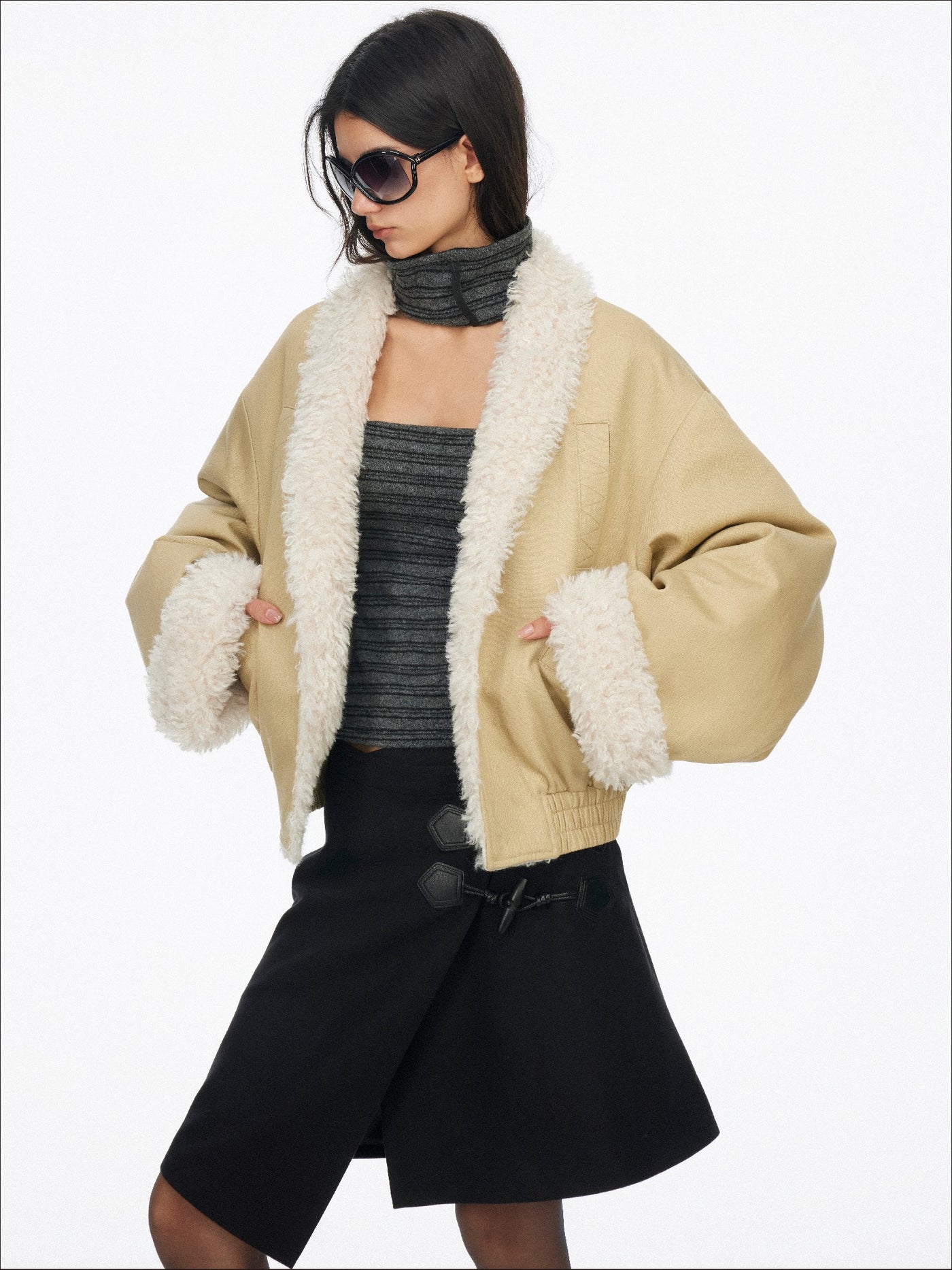 Fur Collar Patchwork Cotton Coat SAL0198