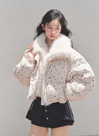 Thickened Warm Fur Short Down Jacket DIA0706