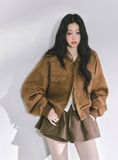 Brown Jacket/Skirt/Hepburn Style Shirt DIA0582