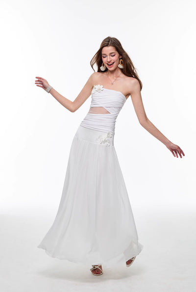 Flower White Long Skirt 4MU0142