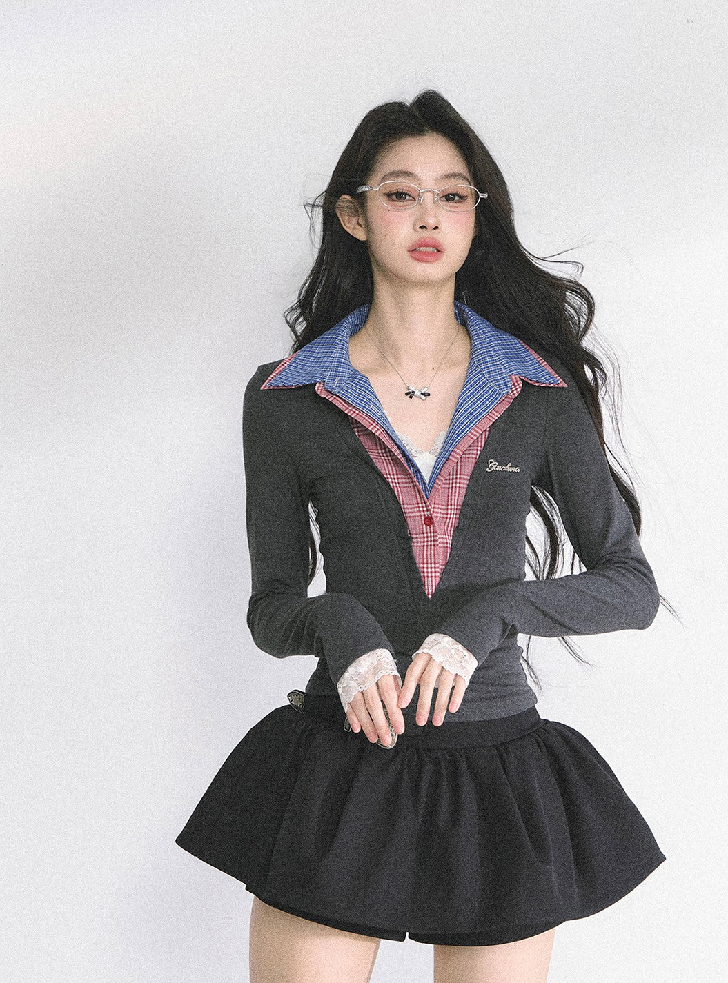 Fake Two-piece Long-sleeved T-shirt DIA0526