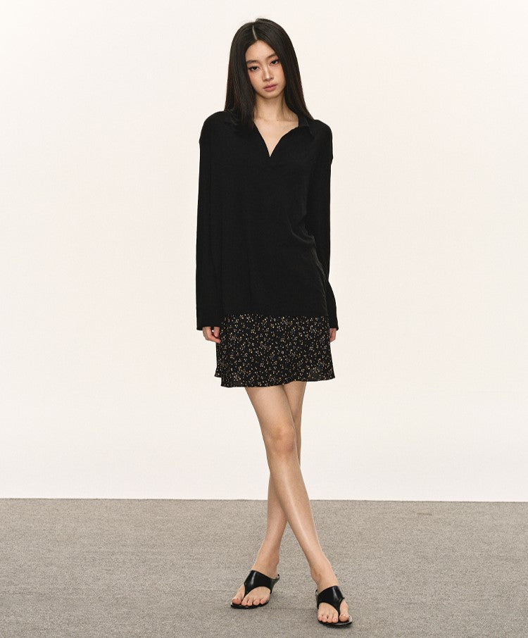 Lapel Loose V-neck Sunscreen Shirt ANA0057