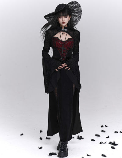 Spider Web Design Slit Strap Dress/Shawl LAD0241
