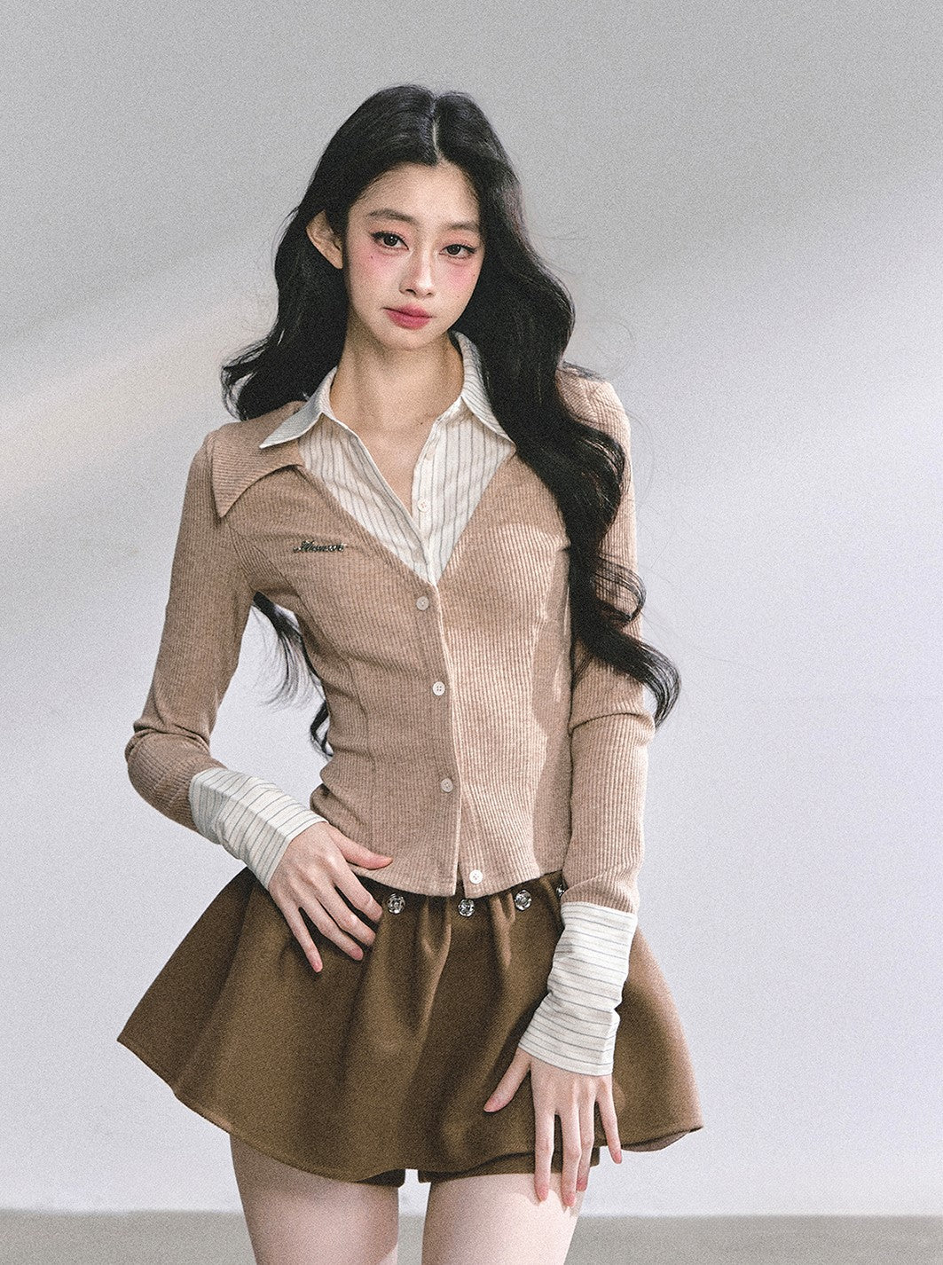Fake Two-Piece Striped Shirt DIA0568