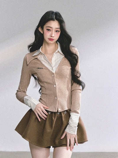 Fake Two-Piece Striped Shirt DIA0568