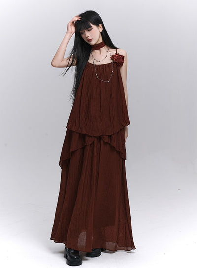 Artistic Rose Sleeveless Top/Long Skirt LAD0208
