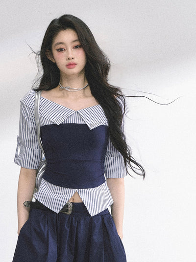 Large Collar Short-sleeved Shirt DIA0527