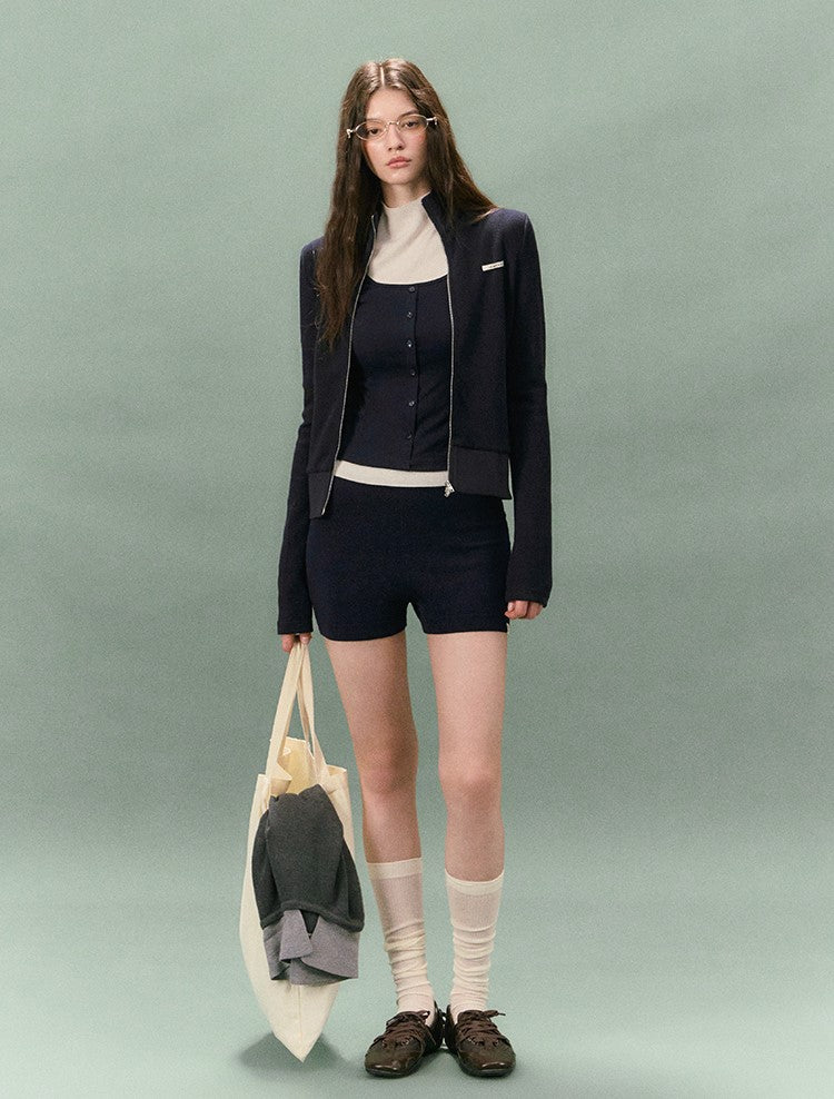 Two-piece Color-blocked Square Neck T-shirt LAL0237