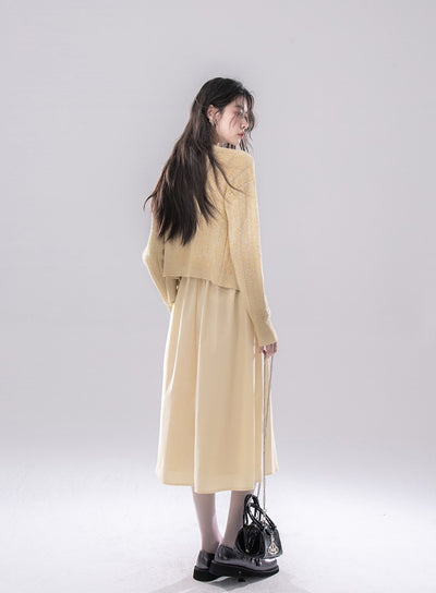 Sunlight Rose Tulle Sling Dress COT0261