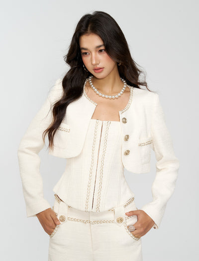 Luxurious-style Short Jacket/Camisole/Pants 4MU0160