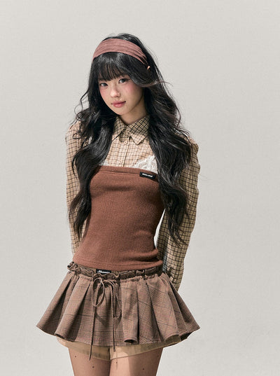 Faux Three-Piece Plaid Shirt DIA0762