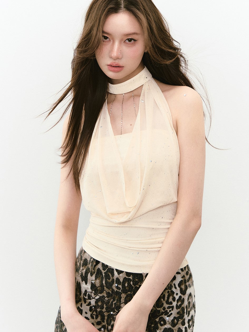 Swing Collar Halter Neck Top VIA0271