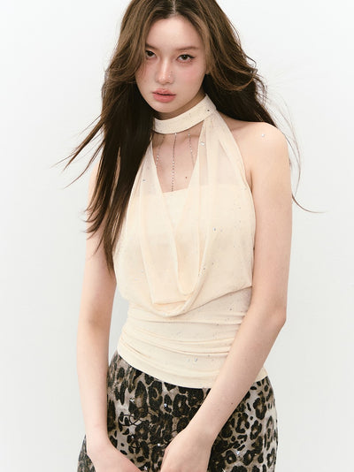 Swing Collar Halter Neck Top VIA0271