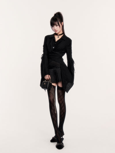 Tie-up Trumpet Sleeve Shirt VOC0434