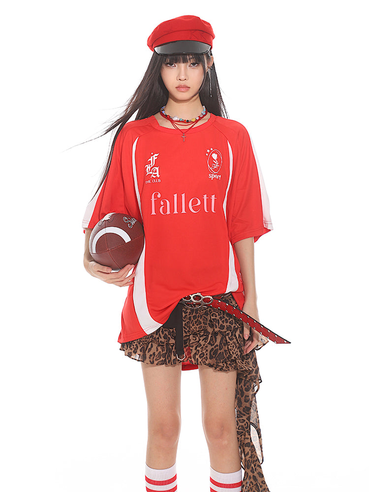 Retro Mesh Loose Short-sleeved Jersey T-shirt UNC0118