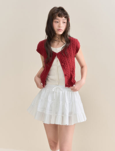 White Lace A-line Tutu Skirt SUN0133