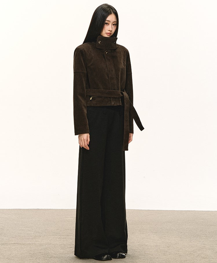 Stand Collar Suede Short Jacket ANA0088