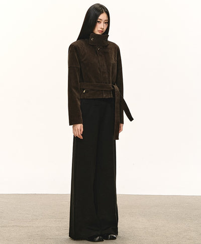 Stand Collar Suede Short Jacket ANA0088