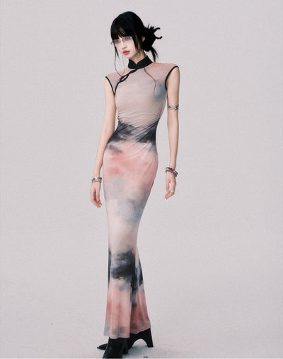 Ink Painting Chinese Long Dress LUL0148