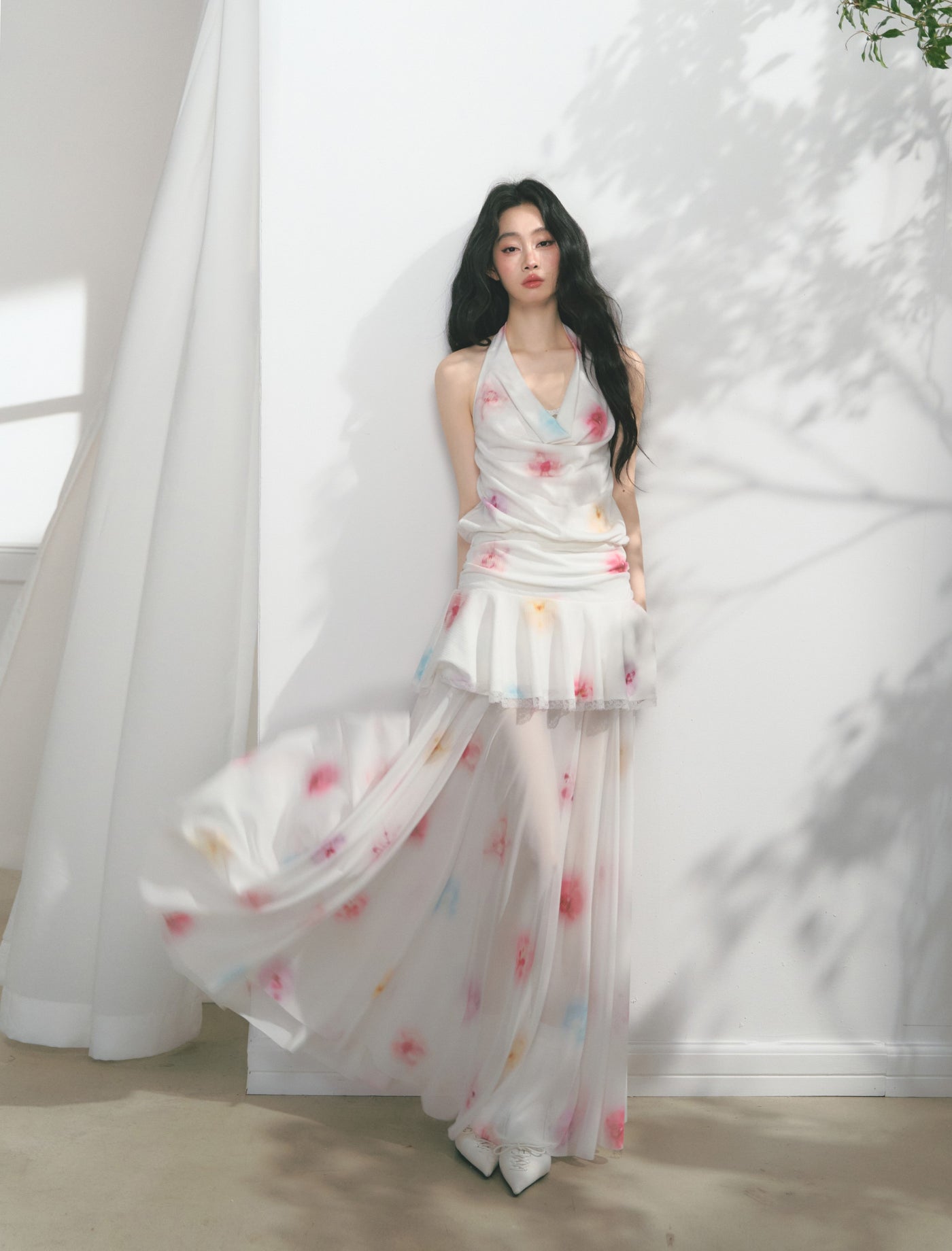 Flower Lace Pleated Dress/Long Skirt SAL0172