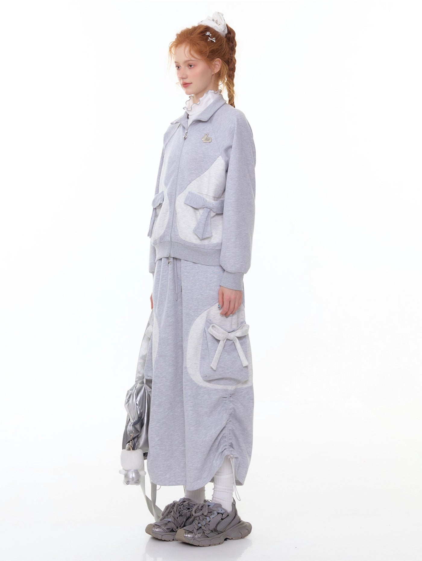 Bow Sports Style Sweatshirt Jacket ZIZ0303