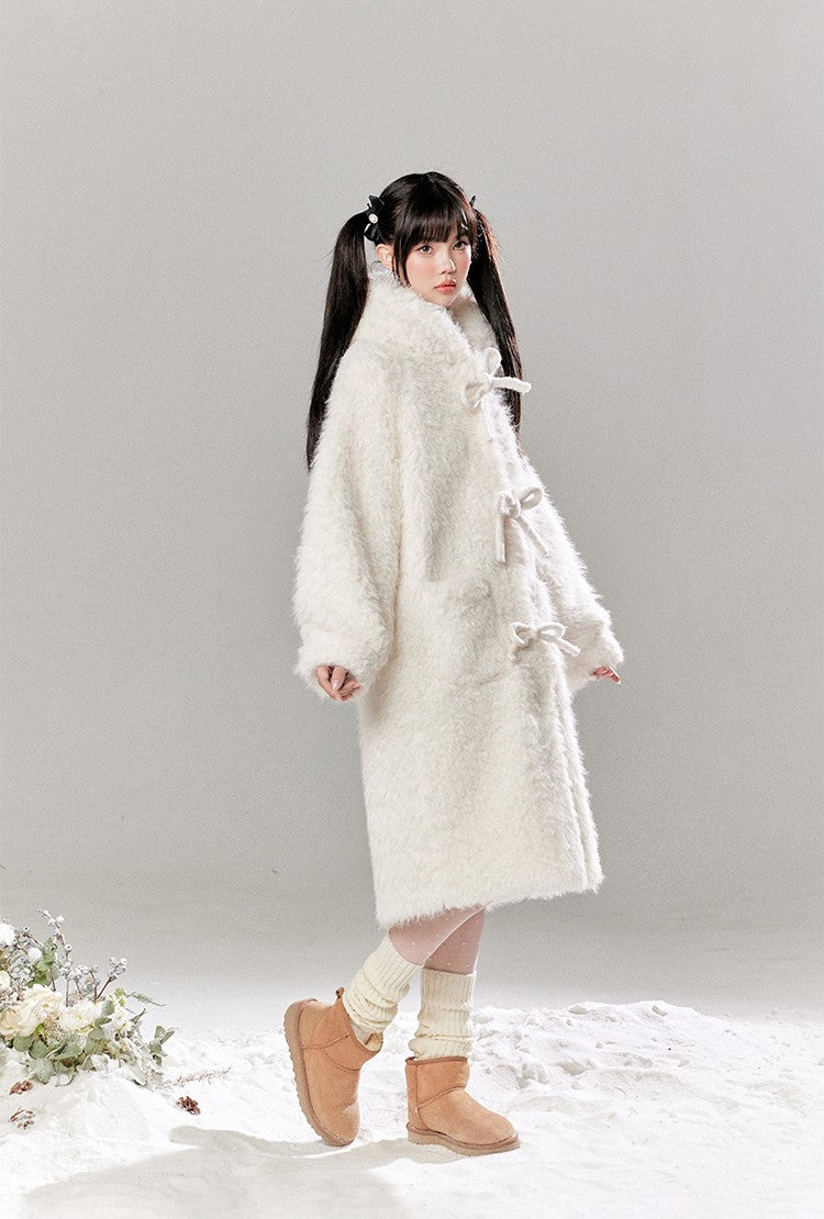 Hooded Lambswool Fur Warm Coat/Solid Color Base Sweater TBI0042