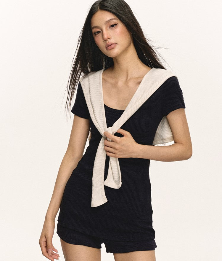 Temperament Slim Short-sleeved Top/Shorts ANA0025