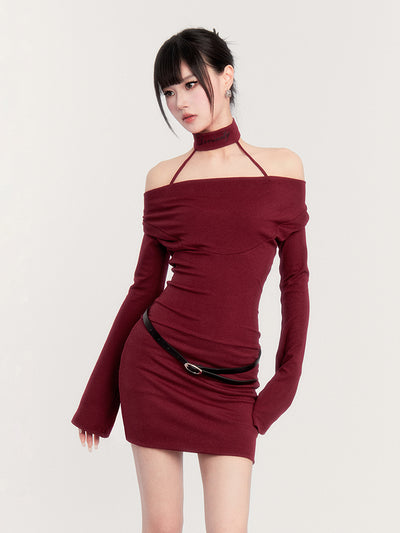 Collar Multi-wear Slimming Elastic Dress VOC0262