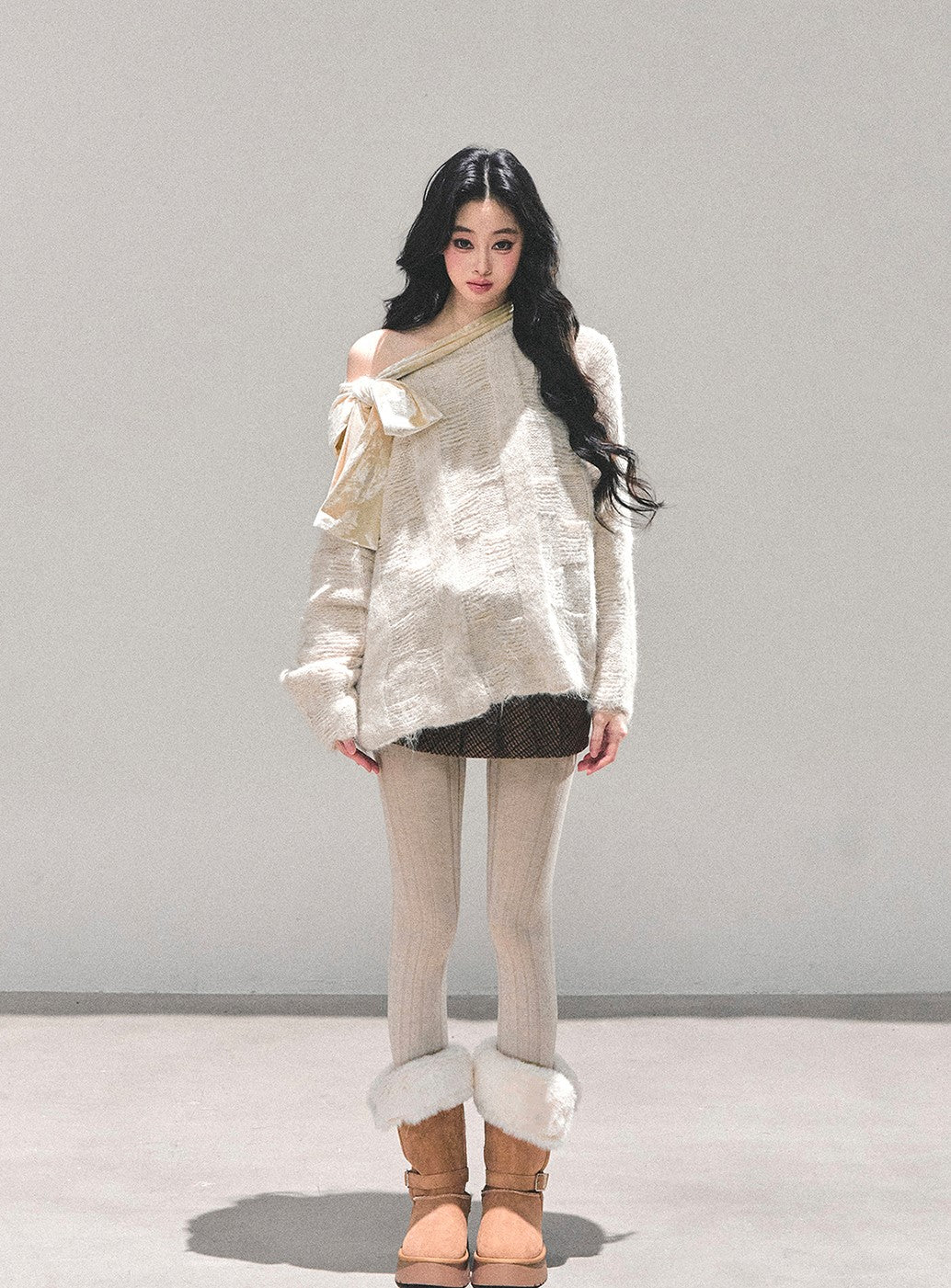 Bow Off-Shoulder Sweater DIA0695