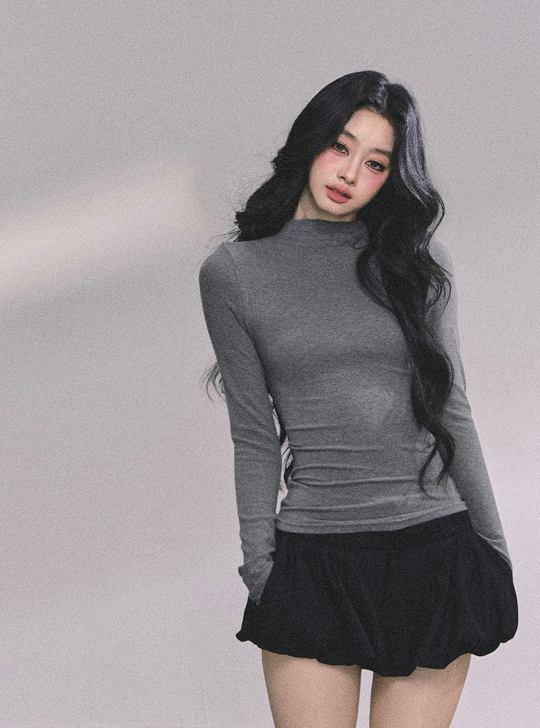 French Turtleneck Knitted Shawl/Slim Top DIA0614