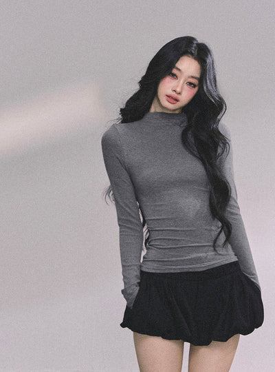 French Turtleneck Knitted Shawl/Slim Top DIA0614