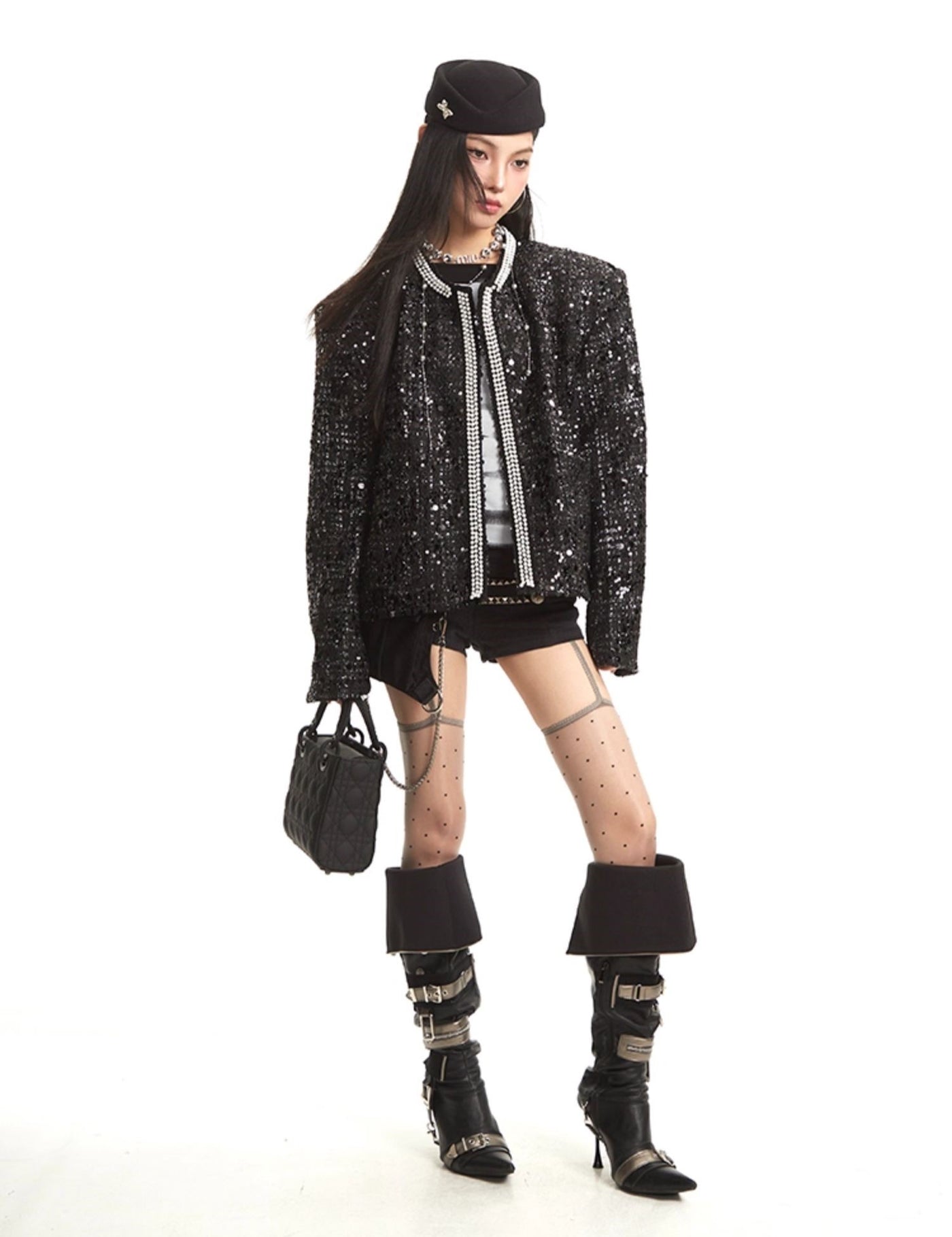 Black Luxury Style Long Sleeve Jacket UNC0272