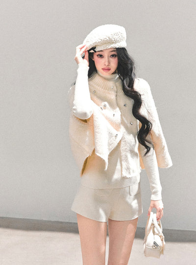 French-style Knitted Cape Cardigan DIA0689
