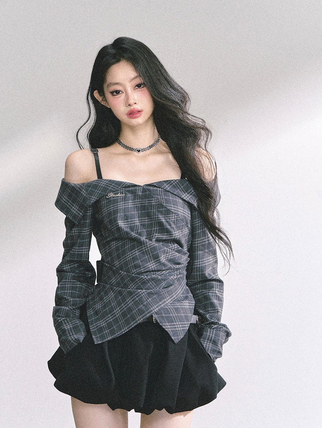 One-shoulder Waist Slim Shirt DIA0535